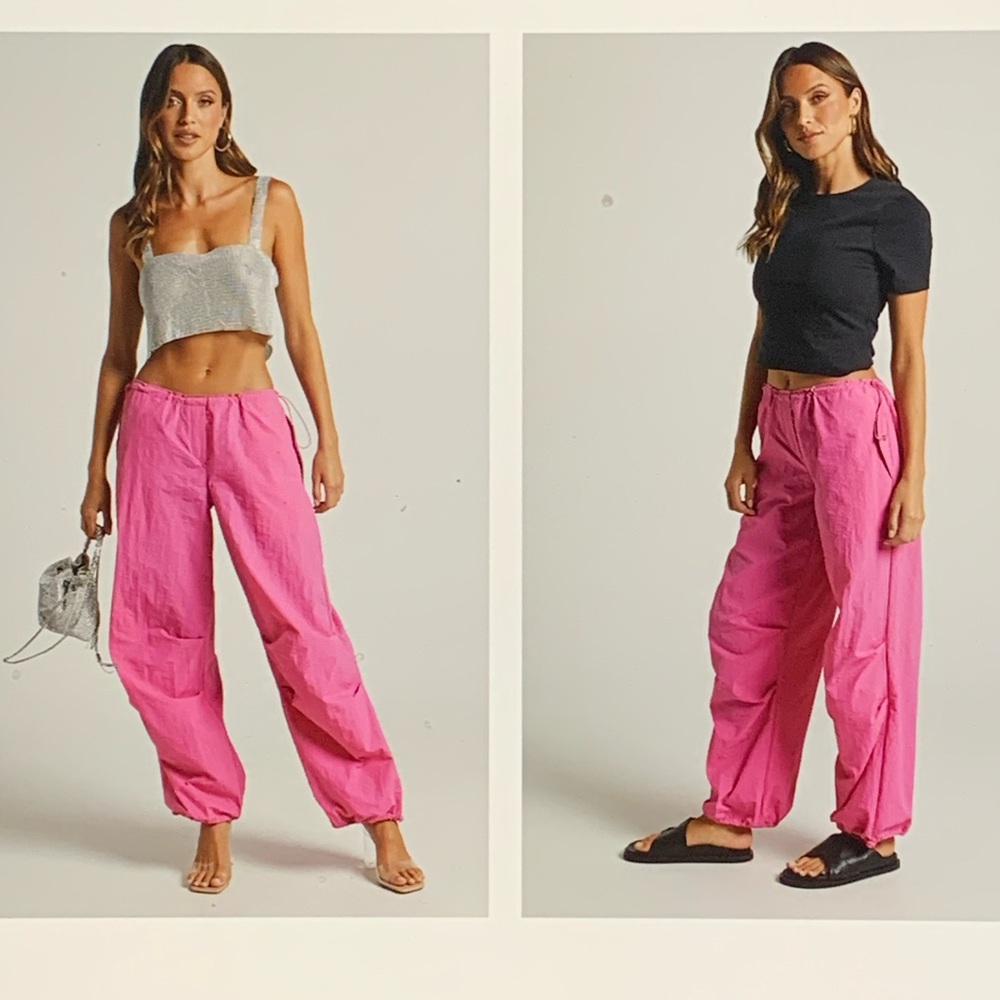 Pink parachute joggers-